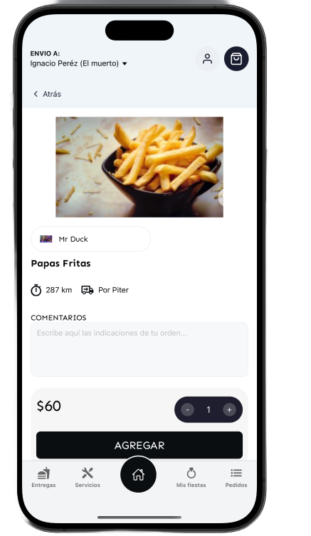 Detalle de un producto en Piter Eats